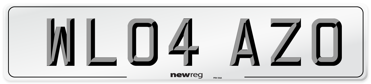 WL04 AZO Number Plate from New Reg